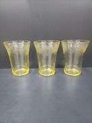 (Q) Yellow Depression Glass - Hazel-Atlas Florentine - Cups & Glasses