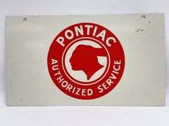 Pontiac Authorized Service Double Sided Metal Sign