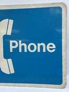 Vintage Payphone Double Sided Metal Flange Sign