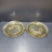(Q) Yellow Depression Glass -  Federal Glass - Cabbage Rose Plates & Bowl