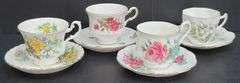 (Q) Vintage Royal Albert And Lefton Bone China/Porcelain Teacups And Saucers