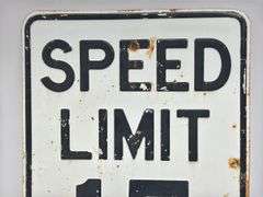 Vintage Embossed Metal Speed Limit Sign