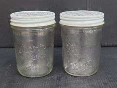 (Q) Vintage Osterizer Mini Blend Containers And Old Country Store Ball And Kerr Jars