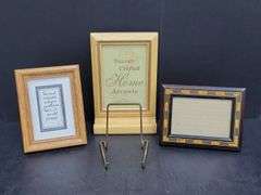 (Q) Seth Thomas Federal Style Mantle Clock, Lerner Desk Organizers And Picture Frames