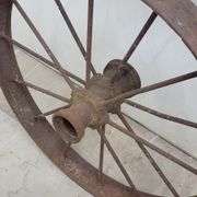 (E) Antique Cast Iron Spoke Wagon/Tractor Wheels