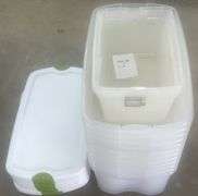 (J) Sterilite Clear Plastic Storage Totes, 58 Qt & 106 Qt Capacity.