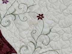 (Q) Quilted & Embroidered Decorative  Sham Pillowcases & Bedspread
