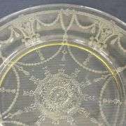 (Q) Yellow Depression Glass - Anchor Hocking Cameo Ballerina - Plates