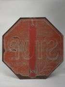 Vintage Embossed Metal Stop Sign