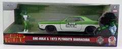 2022 Jada Toys Marvel The Savage She-Hulk & 1973 Plymouth Barracuda Diecast Figure & Car NIB