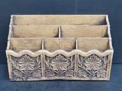 (Q) Seth Thomas Federal Style Mantle Clock, Lerner Desk Organizers And Picture Frames