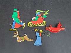 (Q) Christmas Ornaments Including Blown Glass, Stitched, Wood Cutouts, Etc