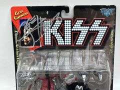 Kiss Gene Simmons Autographed McFarlane Action Figure On Blister Card w/ Signed Card