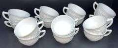 (Q) Milk Glass - Indiana Glass Orange Blossom Teacups