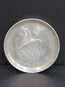 (Q) Vintage Aluminum Drink Coasters Featuring Birds In The Wetlands