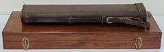 (AS) Leather Rifle Case And Wooden Gun Case