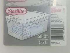 (J) Sterilite Clear Plastic Storage Totes, 58 Qt & 106 Qt Capacity.