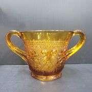 Q) Amber Glass - Indiana Glass Tiara - Salt, Pepper, Cream & Sugar Dishes