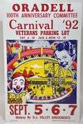 Vintage Oradell Carnival Card Stock Advertising Poster Sign