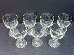 (Q) Libbey Chivalry Clear Water Goblets