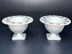 (Q) Milk Glass - Indiana Glass - Pedestal Bowls-Compote