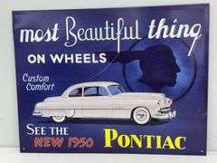 1950 Pontiac Embossed Advertising Sign