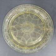 (Q) Yellow Depression Glass - Anchor Hocking Cameo Ballerina - Divided Plates