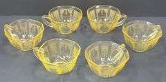 (Q) Yellow Depression Glass - Princess Topaz - Tea Cups