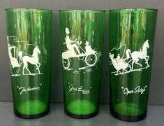 (Q) 3 Anchor Hocking Iced Tea Tumblers From The “Gay Nineties” Series