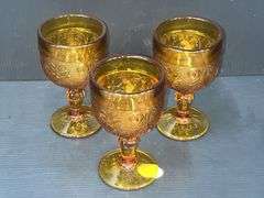 Q) Amber Glass - Indiana Glass Tiara - Cups