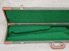 (AO) Green Canvas And Brown Leather Gun Case