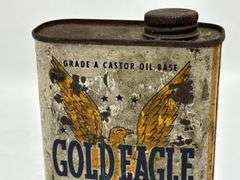 Vintage Gold Eagle Brake Fluid 16oz Metal Can