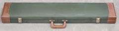 (AO) Green Canvas And Brown Leather Gun Case