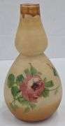 (Q) Westmoreland Hand Painted Rose Milk Glass Vase