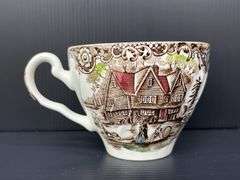 (Q) Two Tally Ho Stirrup Salad Plates And 1 Heritage Hall Colonial Overhang Ironstone Cup, Johnson Bros Collection