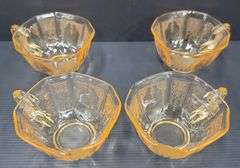 (Q) Topaz Depression Glass - Anchor Hocking Cameo Ballerina - Tea Cups