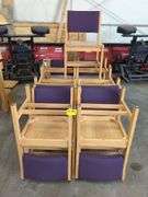 Purple Upholstered Wooden Chairs