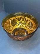 Q) Amber Glass - Indiana Glass Tiara - Serving Bowl