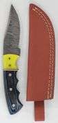(II) Damascus Steel Clip Point Knife With Sheath