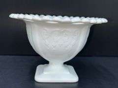 (Q) Milk Glass - Indiana Glass - Pedestal Bowls-Compote