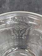 (Q) Vintage Hazel Atlas Florentine Pattern Clear Depression Glass Plates & Glasbake Ramekins