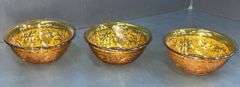 Q) Amber Glass - Indiana Glass Tiara -Berry Bowls