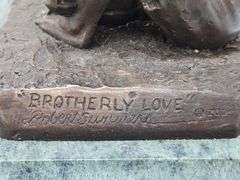 (JJ) "Brotherly Love" By Robert Summers Bronze Statue