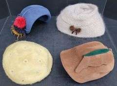 (Q) Four Vintage Ladies Hats: Gage Original And More