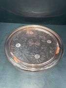 (Q) Pink Depression Glass - Anchor Hocking Open Rose Pattern - Cookie Jar W/ Lid & Footed Cake Plate