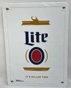 Miller Lite Beer Embossed Tin Sign