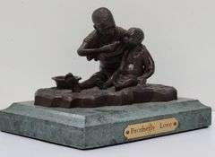 (JJ) "Brotherly Love" By Robert Summers Bronze Statue