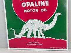 Sinclair Opaline Motor Oil Embossed Tin Sign