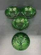 (Q) Anchor Hocking Emerald Green Glass Bowls