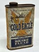 Vintage Gold Eagle Brake Fluid 16oz Metal Can
